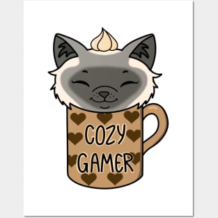 Cozy Cat Cozy Gamer Posters and Art